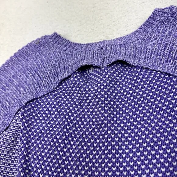 Ivivva Busy to‎ be Cozy V-Neck Pullover Sweater Girl's 12 Purple Knit Slim Fit - Picture 5 of 9